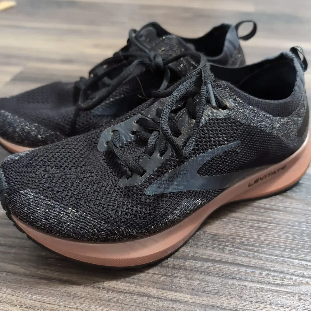 Wmns Brooks Levitate 4 Knit Walking-Running Shoe/ Black Rose Gold‎ /USED …